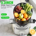 thumbnail image 3 of Cold Press Juicer Machine with 5.3 Large Feed Chute, 300W Masticating Slow Juicer Extractor for Whole Fruits Vegetables Easy Clean, 3 of 8