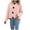 Pink, variant on Karight Womens Sweaters Long Sleeve Button Down Winter Open Front Crewneck Chunky Cardigan Sweaters for Women