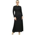 thumbnail image 3 of Bimba Women's Mandarin Collar Black Jilbab Dress With Pockets Full Sleeve-24, 3 of 5