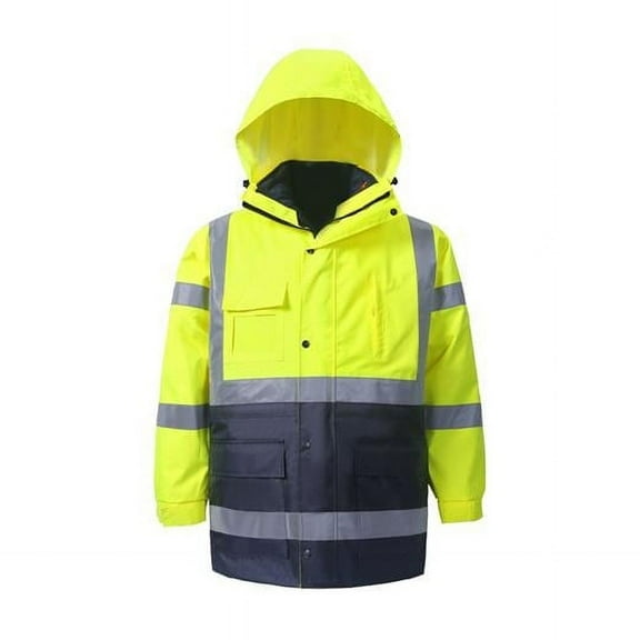 2W International 360C-3 L High-Viz Class 3 Rain Parka & Body Warmer, Lime - Large