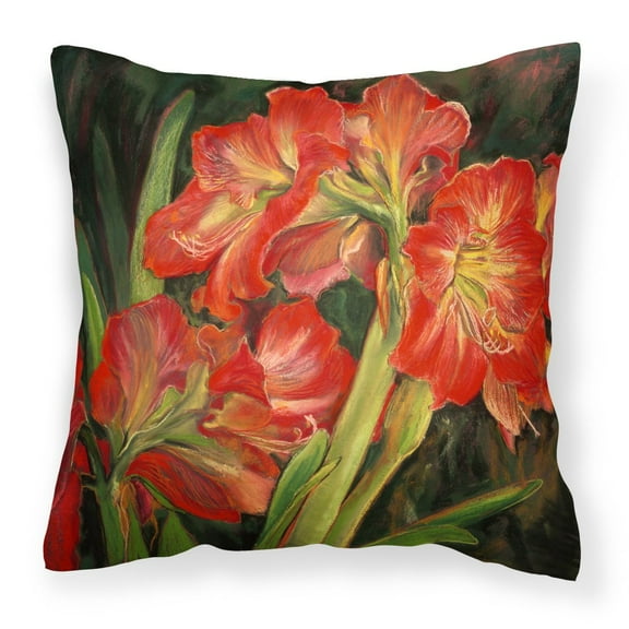 Carolines Treasures DND0091PW1414 Amaryllis by Neil Drury Fabric Decorative Pillow, 14Hx14W, multicolor