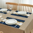 thumbnail image 3 of Blue Marble Gold Wave Pattern Summer Placemats Table Placemats Set Of 4-Linen Kitchen Washable Placemats Table Mats 11.8"x17.7" Non-Slip Heat Resistant, 3 of 6