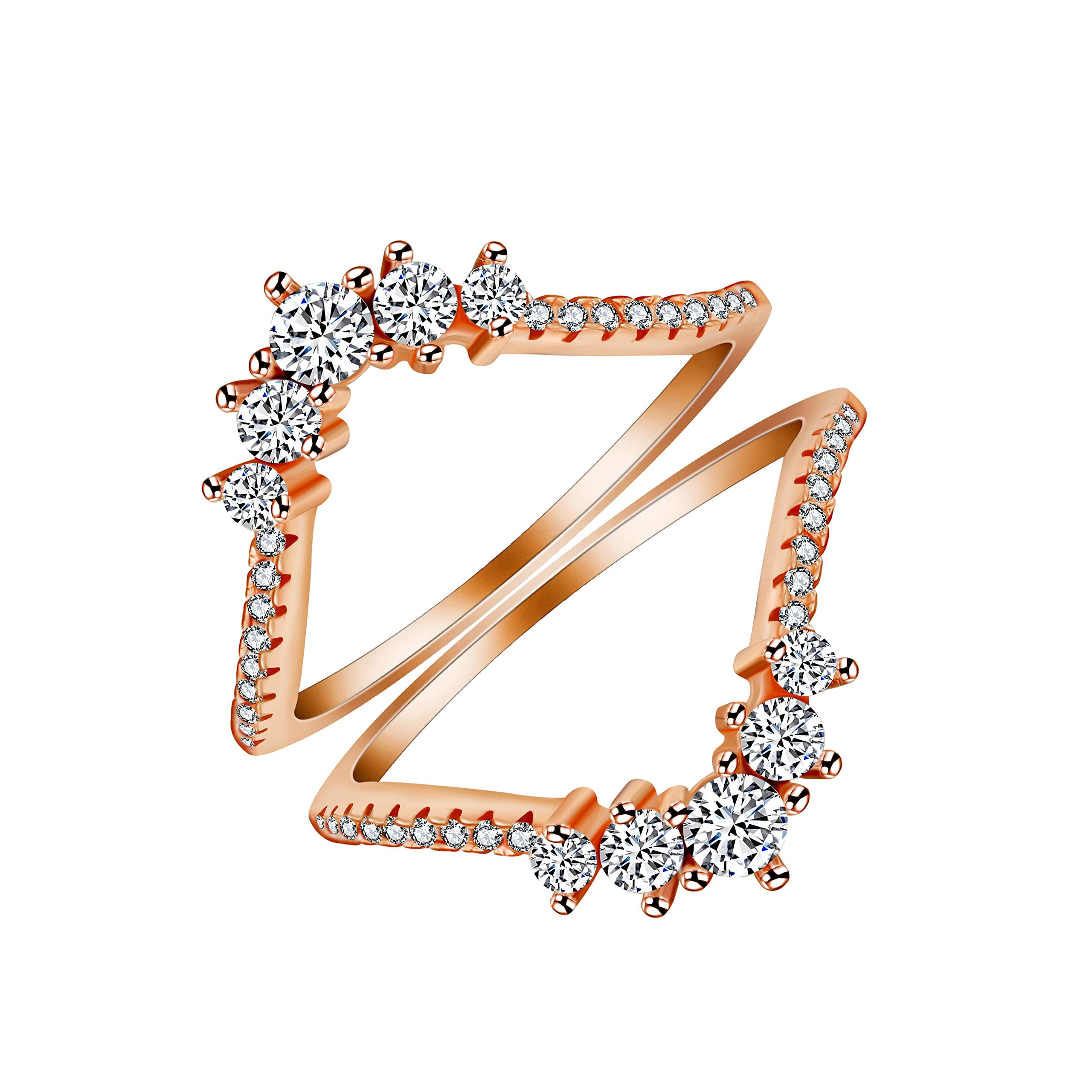 Uloveido 925 Sterling Silver Princess Crown Tiara Filigree Ring Guard Enhancer 2pcs Stack Rings Set for Women