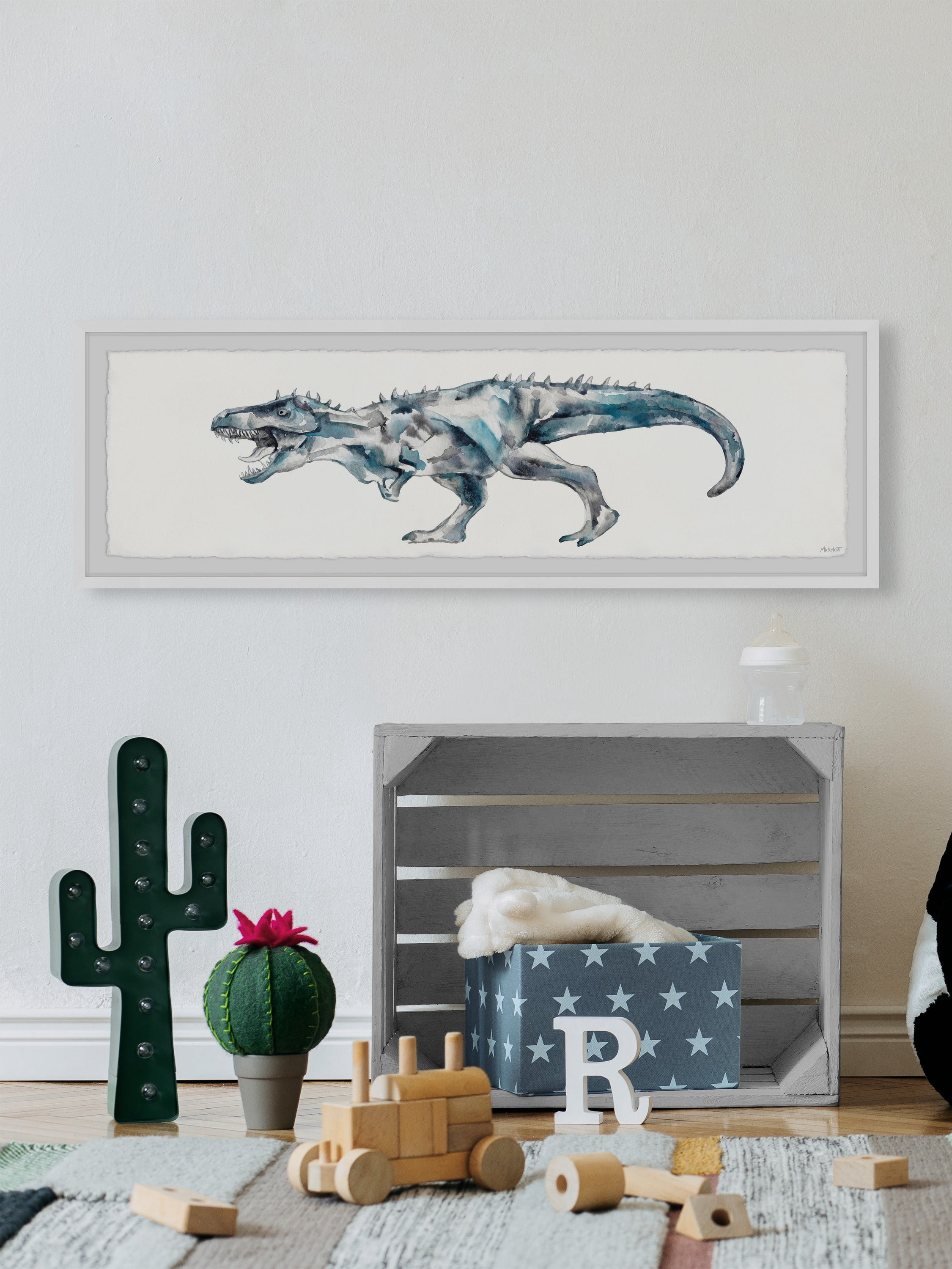 Marmont Hill Fierce Dinosaur Framed Wall Art