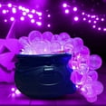 thumbnail image 4 of Harliver Halloween Bubble Cauldron DIY Set, 7.6" Black Plastic Witches Cauldron with Handle 30 Pcs Clear Plastic Balls and String Light Halloween Cauldron Candy Bowl Decorations (Purple), 4 of 6