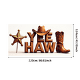 thumbnail image 3 of LUUFILx Western Cowboy Theme Backdrop Vintage Rustic Boot Hat Badge Party Decoration Photography Prop Banner for Birthday Western Party Supplies Celebration, 3 of 8