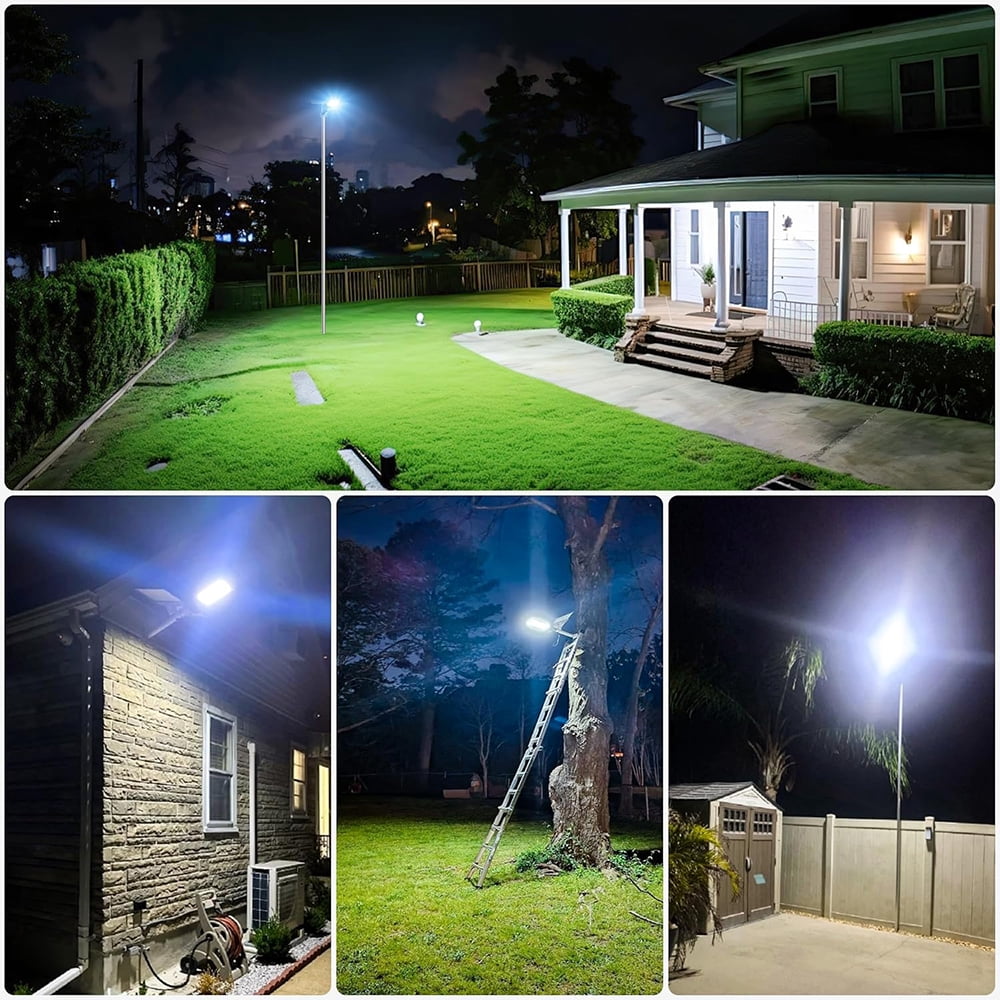 5000W Solar Street Lights Outdoor, Super Bright Solar Parking Lot lights Dusk to Dawn, Waterproof Solar Lights for Outside, Flood Security Lights with Remote Control for Yard Garden