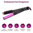 thumbnail image 4 of Plancha alisadora de pelo profesional 3 en 1, rizador de pelo con peine integrado, cepillo alisador de pelo con temperatura ajustable, 4 of 5