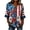 WenDA03_Blue, variant on 4th of July V Neck Shirt for Women USA Flag Graphic 3/4 Sleeve Tee Stars and Stripes Tshirts Red White and Blue Tops Dark Blue, L