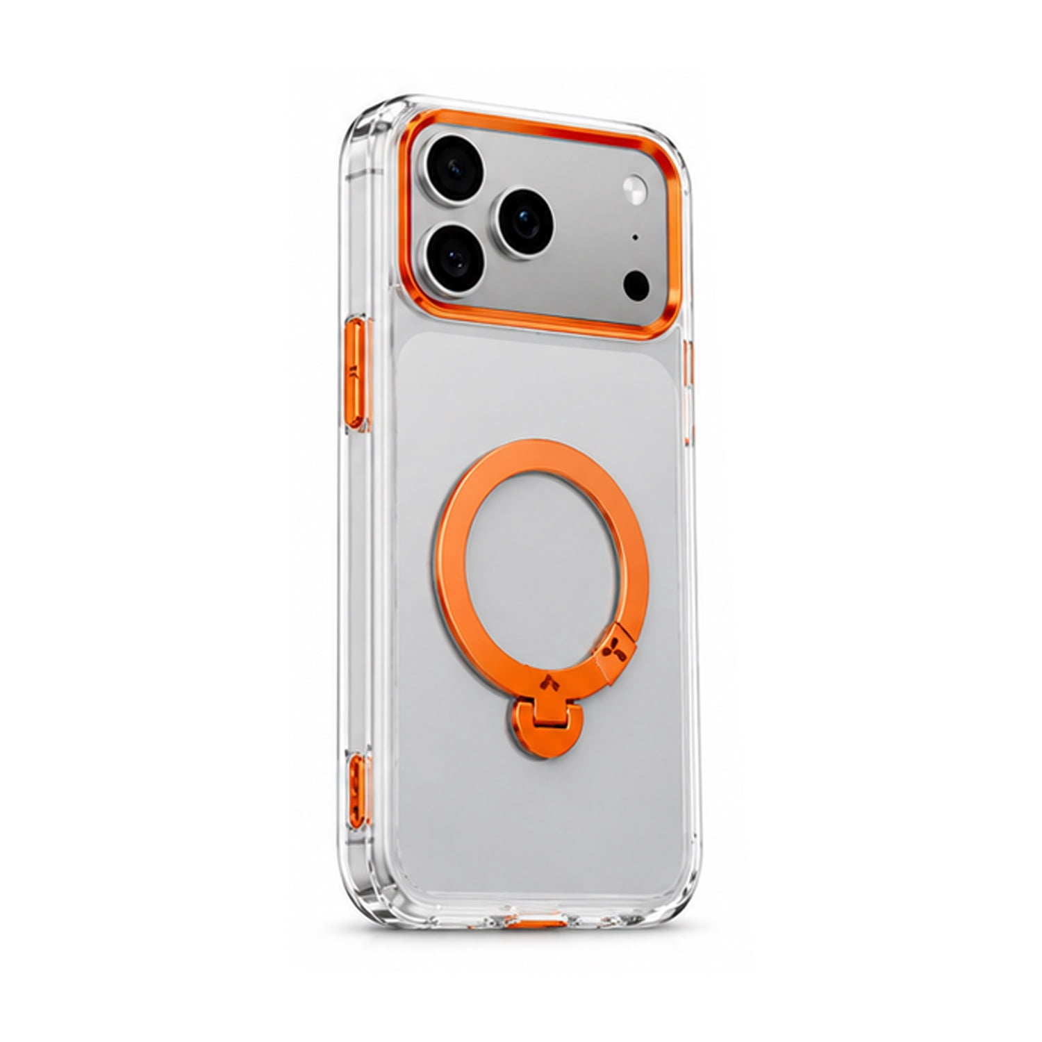 Clear Magnetic Kickstand Protective Case for iPhone 17 Pro Max - Orange