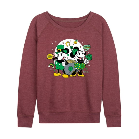 Disney - Mickey And Minnie Pot Of Gold - Women's Lightweight French Terry Long Sleeve Shirt
