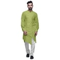 thumbnail image 1 of Atasi Solid Designer Long Kurta Shirt Asymmetric Cut Full Sleeve Kurta For Men-Small, 1 of 6