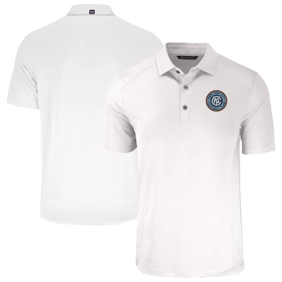 Men's Cutter & Buck White New York City FC Forge Eco Stretch Recycled Polo