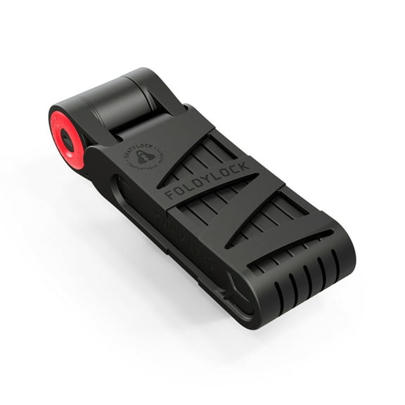 Seatylock FoldyLock 90cm Black with Red - Premium High Security Folding Bike Lock - Sold Secure Gold Rated Heavy Duty Anti Theft Guard with Keys