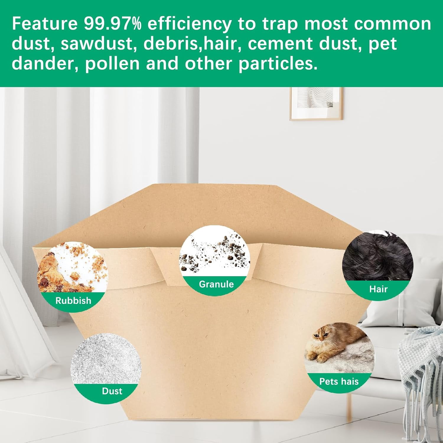Vacuum Bags for Hoover C2401 Shoulder & Commercial Pro Backpack Vacuum, Replacement Paper Bags Filters, Fits 401000BP 1KE2103000