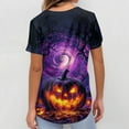 thumbnail image 4 of HaHaHappy Halloween Womens Scrubs Plus Size V Neck Spooky Pumpkin Face Printed Horror Scrub Shirts Funny Short Sleeve Scrub Tops Holiday Nursing Uniform Medical Workwear with Pockets Yellow 5XL, 4 of 4