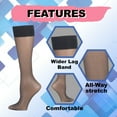 thumbnail image 4 of EMEM Apparel Women's Ladies Plus Size Queen Day Sheer Knee High Hosiery Stockings 3-Pack Black 4X, 4 of 5