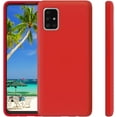 thumbnail image 3 of Galaxy A71 5G Case, Liquid Silicone Case Dual Layer Hybrid Hard PC Soft Silicone Gel Rubber Slim Phone Case for Samsung Galaxy A71 5G, Red, 3 of 12