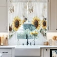 thumbnail image 4 of Rustic Sunflowers Swag Curtain Valance for Windows, Butterfly Country Floral Vintage Distressed Window Treatments Short Swag Topper for Kitchen Windows Bathroom Bedroom, 36"x36", 4 of 8