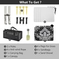 thumbnail image 5 of Portable Beach Tent Sun Shelter With Ground Pegs Water And Wind Resistant Sun Shade Canopy Angle Adjustable Classic Blacks Whites, 5 of 7