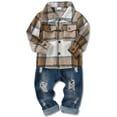 thumbnail image 6 of CARETOO Toddler Boy Clothes Outfit Infant Shirt Denim Jeans Pants Fall Casual Cotton Fabric Set 2Pcs, 6 of 15