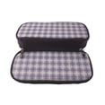thumbnail image 5 of Picia Heart Check Plaid Pattern Large Capacity PU Leather Pencil Case Organizer Pen Marker Holder Double Zipper Storage Bag Big Pencil Pouch for College Office, 5 of 6