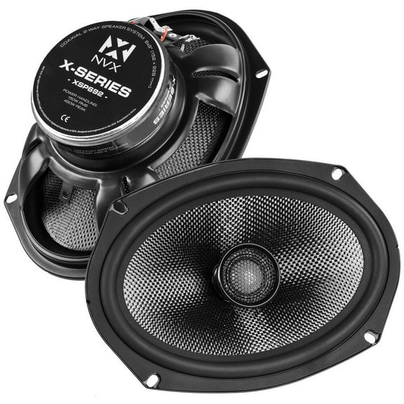 NVX XSP692 6" x 9" Coaxial Car Speakers 900W Peak 2-Way w/ Carbon Fiber Cones & 25mm Silk Dome Tweeters
