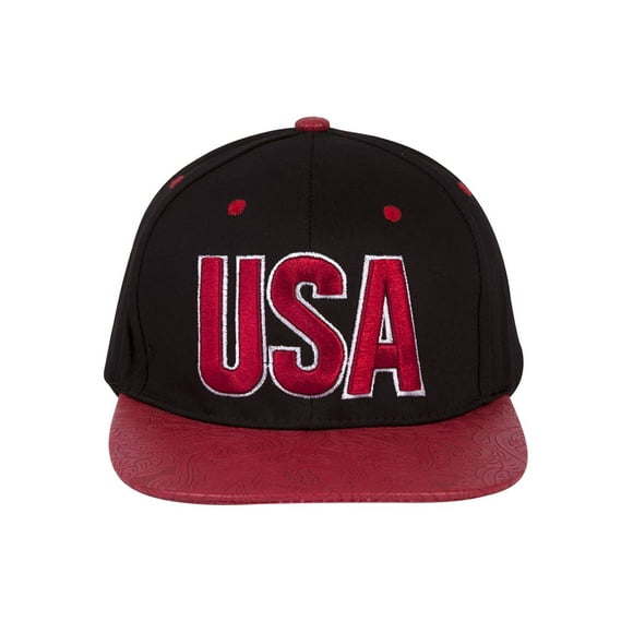 USA Country Snapback avec Billet Plat Floral - Noir/rouge
