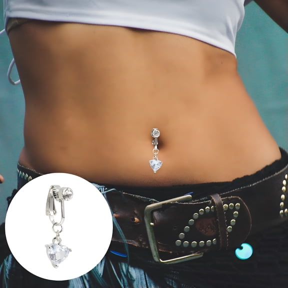 DESIGNICE Fake Belly Women Non Piercing Delicate Jewelry Navel Ring Rings Fake Belly Button Piercing