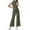 Army Green, variant on 2 Piece Sets for Women Temperament Solid Color High Neck 2-Piece Set Wide Leg Pants Casual Suit,Sizes XS-2XL