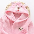 thumbnail image 5 of zuwimk Hooded Herringbone Boy's Fleece Soft Spa Kimono Long Robe, Kids Comfy Sleepwear Bathrobe(Pink,2-3 Years), 5 of 6