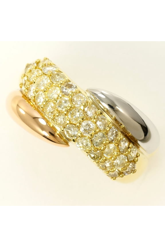 Pre-Owned PT900 Platinum 18K Yellow Gold Ring with 1.00 ct Diamond, Certificate of...