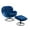 Blue - Velvet, variant on Guyou Swivel Accent Chair with Ottoman Set, Faux Fur Lounge Chair with Footrest, 360 Degree Swiveling Single Sofa Chair, Fluffy Reading Chair Armchair for Living Room Bedroom, White