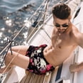 thumbnail image 2 of luoweisi Men's Beach Shorts Quick Dry Swim Trunks with Mesh Lining Couple Skulls L, 2 of 5