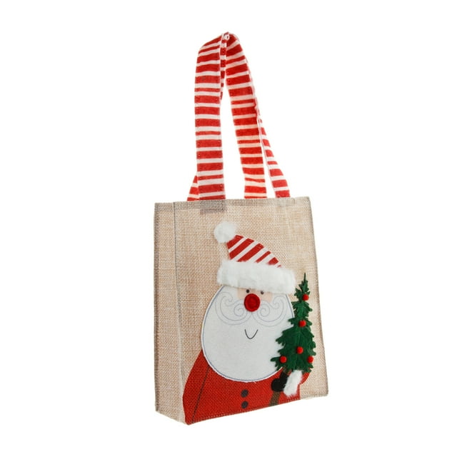 Toystoory Bolsa de regalo de Navidad con asa Atmósferas Vacaciones Decorativo Navidad Snack Bolso Granja Embalaje Presente Titular Kits de decoración para fiestas Anciano