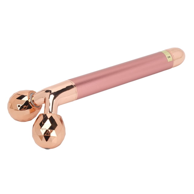 Rouleau Facial Vibrant Multifonction à Quartz Rose 5 en 1 Électrique