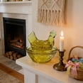 thumbnail image 6 of Glass Hen on Nest Candy Dish with Lid, Large Pedestal Chicken Glass Candy Bowl, Vintage Decorative Glass Jar for Snacks, Desserts, Cookies, Kitchen Home Office Tabletop Decor (Yellow), 6 of 7