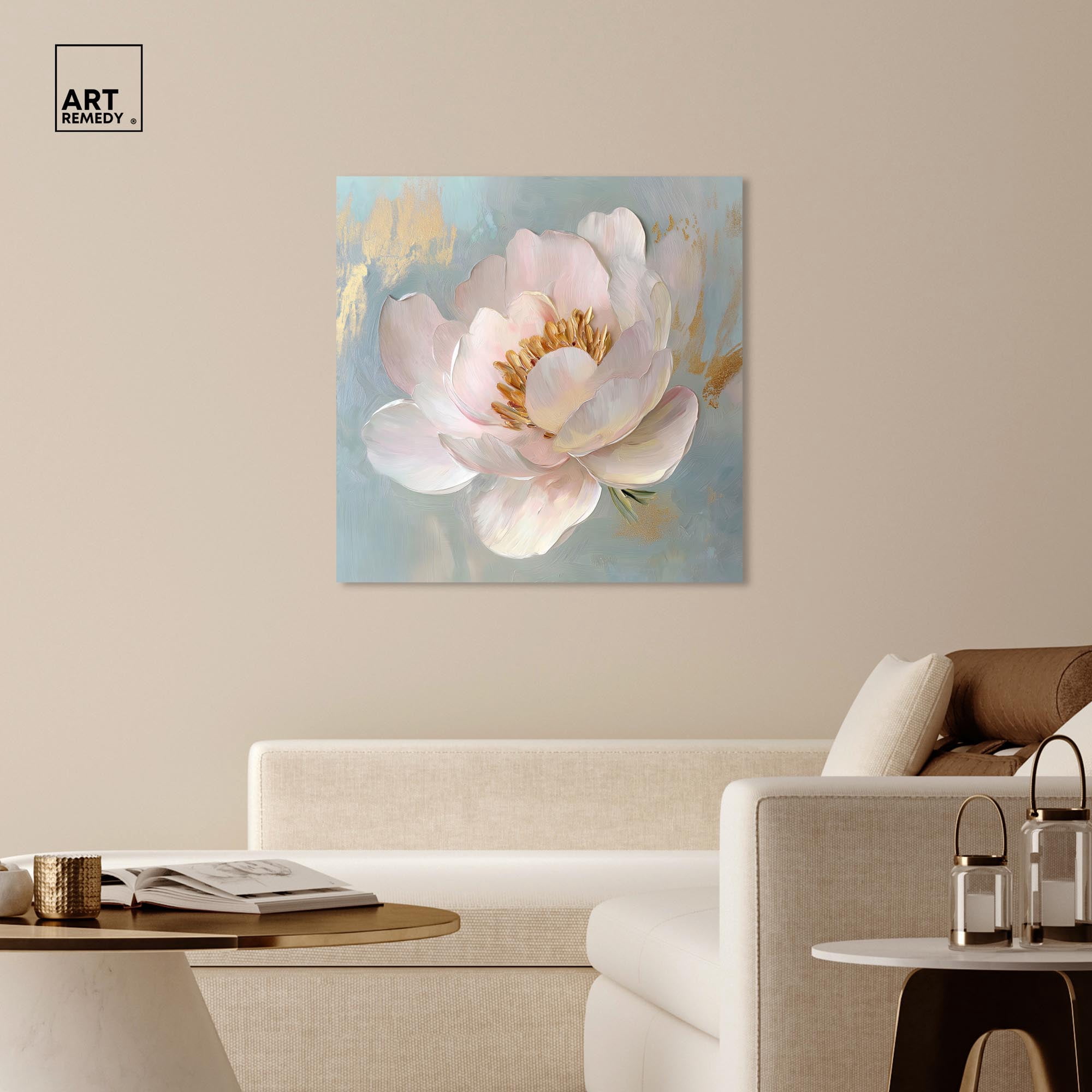Whispers of a Golden Dawn Canvas Flower Art by Art Remedy, Gallery Wrapped, 40" x 40"