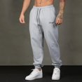 thumbnail image 1 of Pantalon Décontracté pour Hommes en Coton Ample de Grande Taille avec Imprimé Lettre et Temps, Style Ample, Automne, 1 of 7