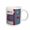 White, variant on 3drose, Patriotic Stars and Words in Blue, Silver, White and Red, Welcome Home, 11oz Two-tone Green Mug