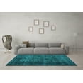 thumbnail image 3 of Ahgly Company Machine Washable Indoor Rectangle Abstract Turquoise Blue Contemporary Area Rugs, 2' x 4', 3 of 4