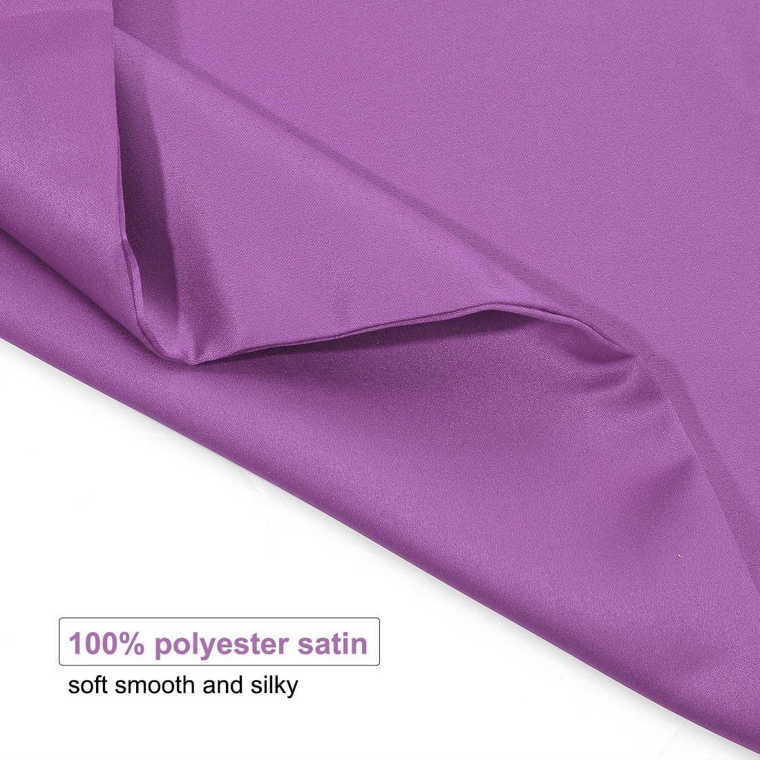 Unique Bargains Pillow Covers Silky Satin Zipper Pillowcases Set of 2 Purple 21" x 31"