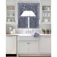 thumbnail image 3 of Navy Blue Floral Boho Swag Curtains for Living Room/Bedroom Windows, Ethnic Tribe Abstract Art Flower Kitchen Curtains and Valances Set 36 Inch Length, Light Filtering Swags Valance Curtain Panels, 3 of 5