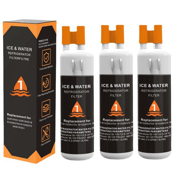 EDR1RXD1 Water Filter 1 Replacement Compatible with W10295370A,Filter 1,WHR1RXD1,EDR1RXD1B,46-9081,46-9930,P8RFWB2L,P4RFWB,3 Pack