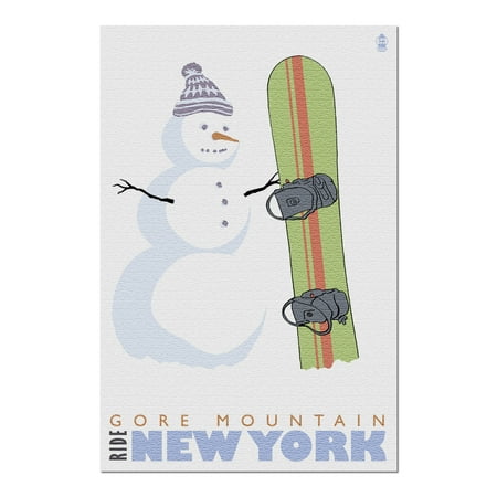 Gore Mountain, New York - Snowman with Snowboard (20x30 Premium 1000 Piece Jigsaw Puzzle, Made in USA!)