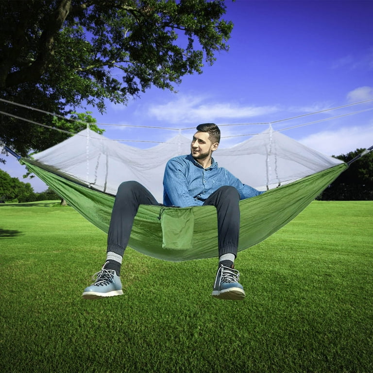COM1950s Camping Hammock with Mosquito Net, Portable Double/Single
