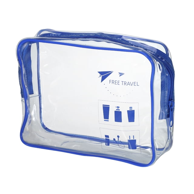 1 Pc Bolsa de Maquillaje Impermeable para Mujeres para Viajes, Camping, Baño, Gimnasio, Azul, PVC
