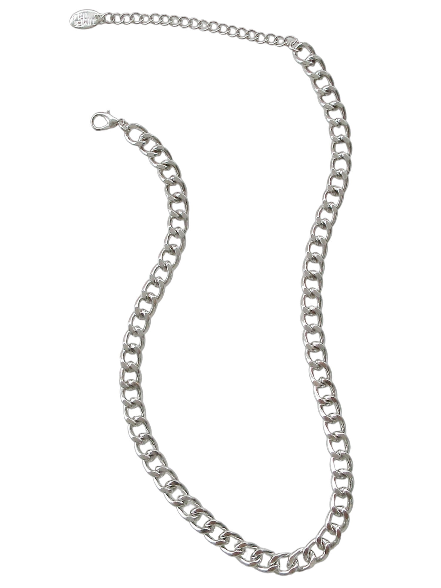 Time and Tru Womens Silver Tone Chunky Curb Chain Necklace 1