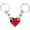 D Black Red, variant on Heart Brick Keychain for Couple, Matching Assembled Heart Shape Brick Charm Keyring for Women Men Jewelry