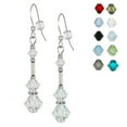 thumbnail image 2 of One Pair Austrian Crystal Triple Bicone Earrings with Sterling Silver Earwires - Clear, 2 of 3